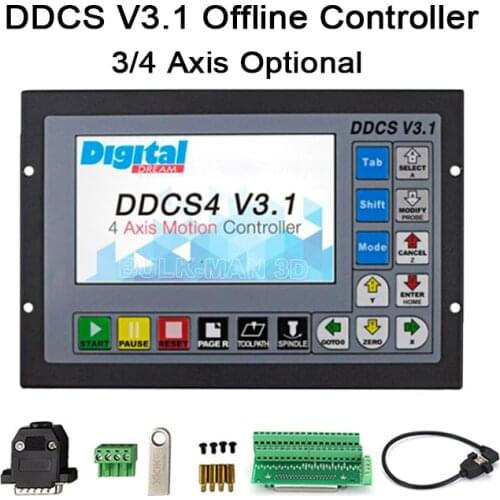 DDCS V3.1 Offline CNC Controller 3/4 Axis USB CNC Controller Interface for CNC Router Engraving Milling Machine