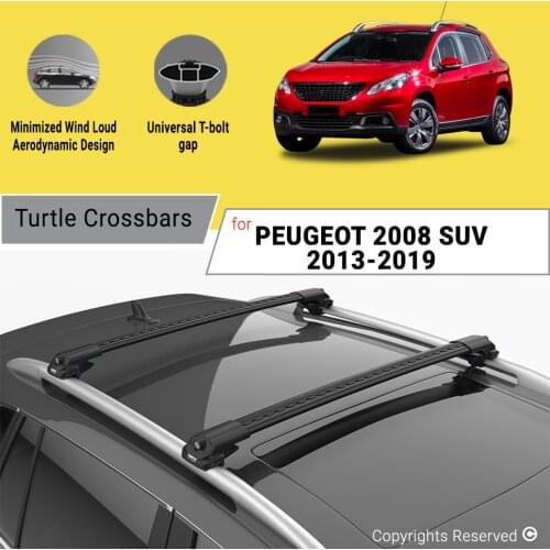BARS FOR PEUGEOT 2008 SUV 2013-2019 ALUMINUM ALLOY SIDEBARS CAR ROOF RACK LUGGAGE CARRIER CROSSBAR