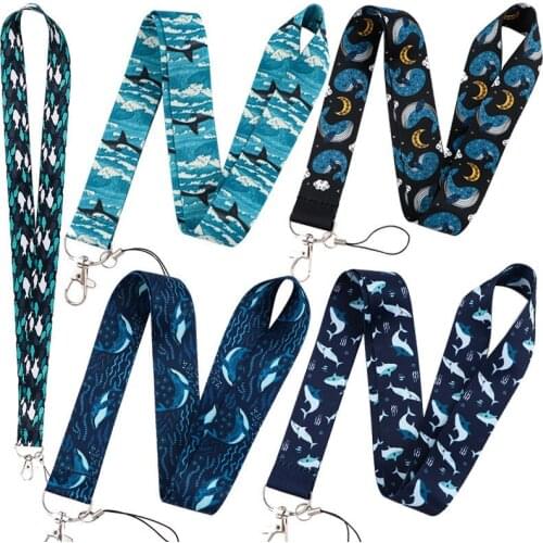 Whale shark Keychain Lanyard Neck Strap for Key ID Card Cellphone Straps Badge Holder DIY Hanging Rope Neckband Accessories