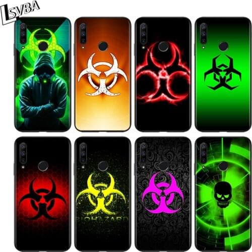 Red biohazard for Huawei Honor 30 20 10 9S 9A 9C 9X 8X MAX 10 9 Lite 8A 7C 7A Pro Silicone Black Phone Case