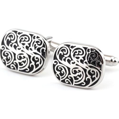 Black decorative pattern of the lacquer that bake cufflinks French men shirts cufflinks sleeve nail free shipping