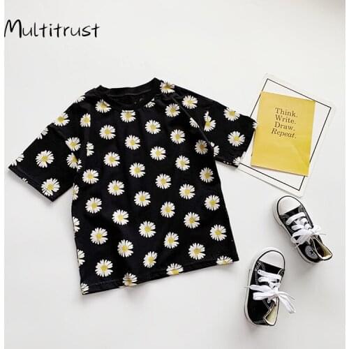 1-6T Toddler Infant Kids Baby Girls Boys T-shirt Summer Fashion Daisy Print Short Sleeve Tops Tee Shirt Clothes Outfits