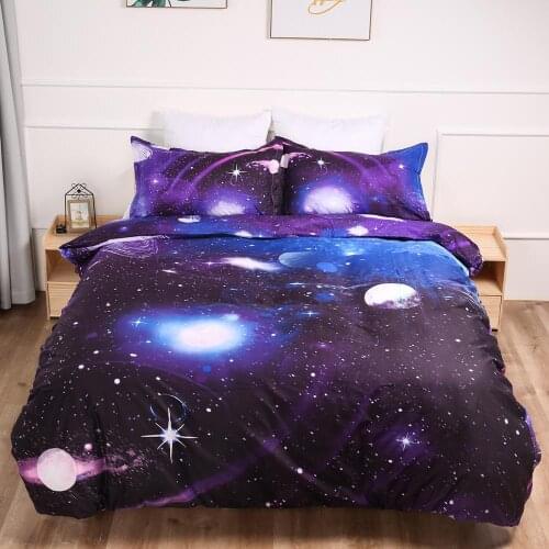 Kids Galaxy Bedding Set 3D Print Star Duvet Cover Pillowcases Twin full queen king size bedlinen 3PCS home textile
