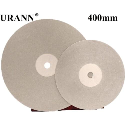 400mm 16 inch Diamond Polishing Grinding Disc Abrasive Wheel Coated Flat Lap Disk for Gemstone Jewelry Rock Inner Hole 12.7mm