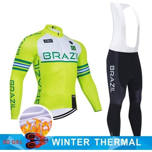 Crossrider Winter Mens Long Set Thermal Fleece Brazil Cycling Clothing MTB Uniform Bike Jersey Ropa Ciclismo Bicycle Clothes