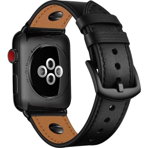 For Apple Watch 5 band 44mm 42mm Genuine Leather Bracelet for Iwatch strap pulseira 40mm 38mm Series 4 3 2 1 correa pulsera belt
