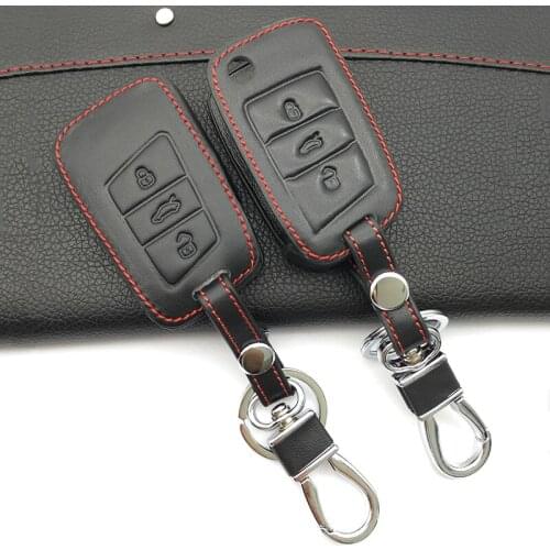 For Volkswagen VW Magotan Passat B8 Golf 7 For Skoda kodiaq A7 Octavia A7 New Polo 100% top layer leather key cover case holder