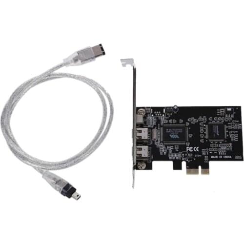 CAA-PCI Express x1 PCI-E FireWire 1394a IEEE1394 Controller Card 3 Port For Desktop