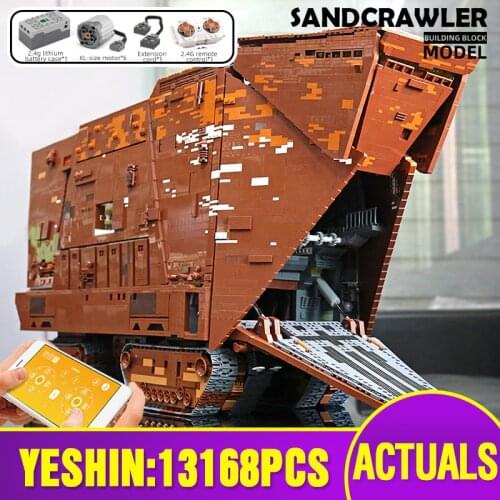21009 Star Plan Toys Compatible With MOC 13289 Cavegod UCS Sandcrawler Assembly Model Toys Building Blocks Bricks Kids Gifts