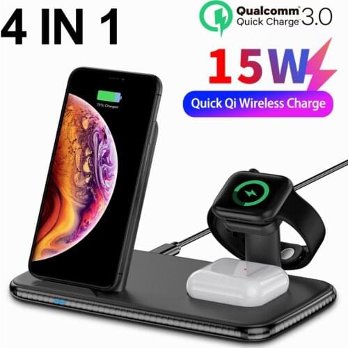 KEPHE 15W Fast Wireless Charger Qi Fast Charging Stand for iPhone 11 X XS XR XS Max 8 Plus For Apple Watch 5 4 3 2 Airpods Pro