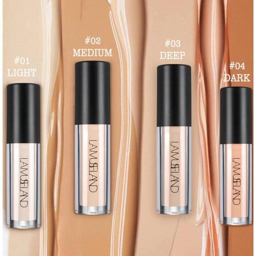 LAMUSELAND Makeup Concealer Liquid Full Coverage Eye Dark Circles Blemish 4 Colors New Deep Skin Face Contour Cosmetic#LA24