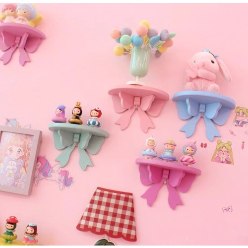 Creative Wooden Macaron Bows Wall Shelf Baby Kids Room Decorations Storage Rack Organizer Holder Clapboard Shelves Photo Props