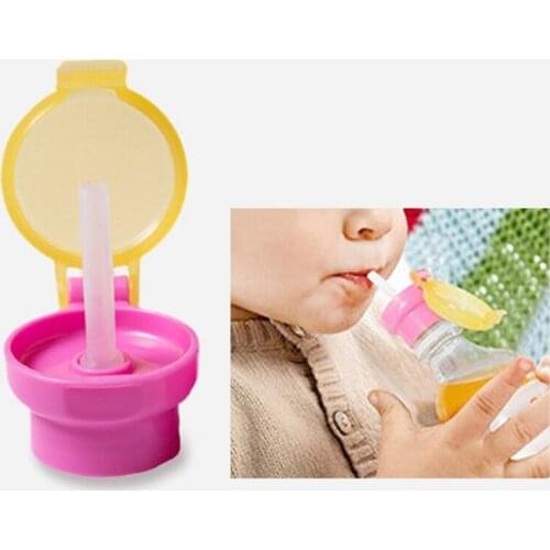 Children Kids Feeding Drinking Cup Cover with Straw For Bottle PP Resin Nursing Cover Portable Baby Food Water Cup Cover