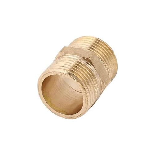 3/4BSP to 3/4BSP Male Thread Brass Pipe Hex Nipple Fitting Quick Adapter