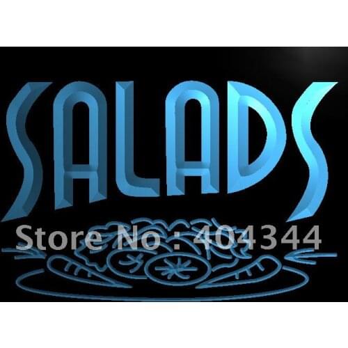 LB626- OPEN Salads Bar Cafe Food LED Neon Light Sign home decor crafts