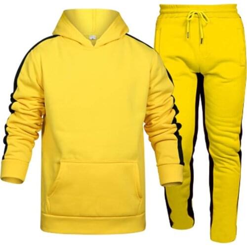 Top Selling Product Sports Striped Mens Fitness Leisure Loose European Code Hoodie Suit Factory Direct Sales