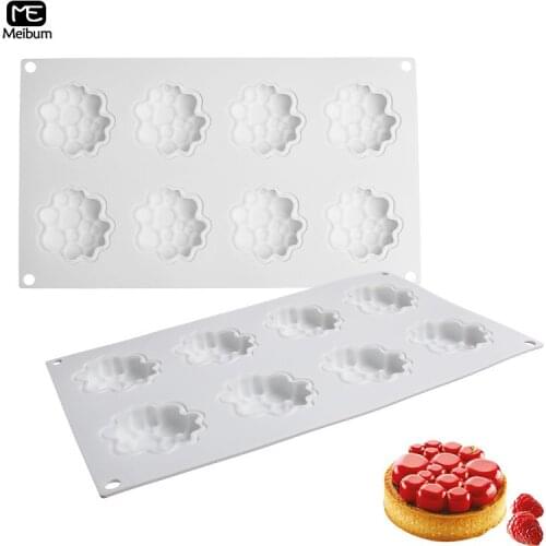 Meibum 8 Cavity Bubble texture Shape Silicone Mold DIY Mousse Chocolate Dessert Mould Tart Cake Pastry Decoration Baking Tools