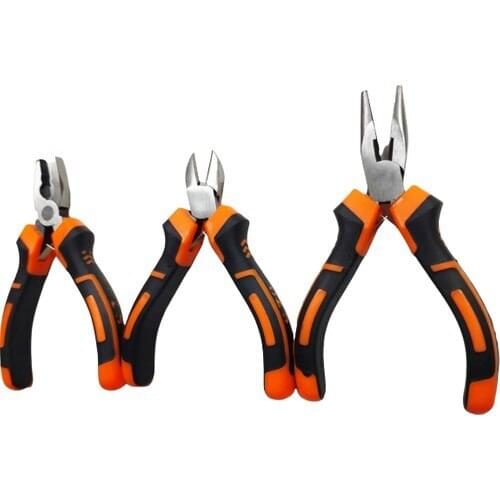 Mini Needle-Nose Pliers Pliers Side Chisel Set 3'lü 12cm