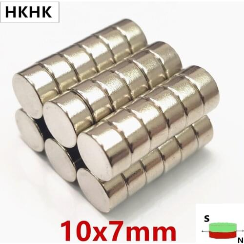 10mm x 7mm Neodymium Magnet 10x7 mm Super Powerful Strong Permanent Magnetic imanes N35 Round NdFeB 10x7 Magnetic standard