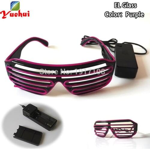 2021New Fashion Sound active 10 Color Select EL wire Glasses LED shutter Glasses Gift battery powered for Party Decoration
