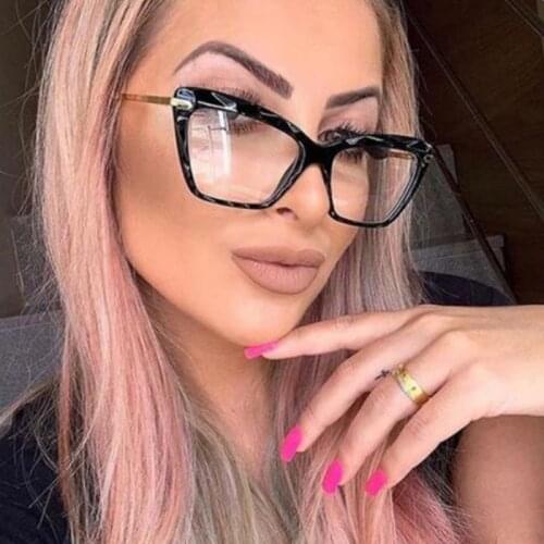 Fashion Brand transparent frame glasses women Sexy Square Computer Clear Glasses Ladies Cat Eye feminine glasses eyeglasses
