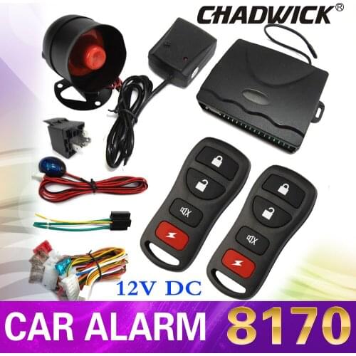 CHADWICK 8170 1-Way Car Alarm Protection Security System Keyless Entry Siren 2 Remote Control auto styling foot brake lock door