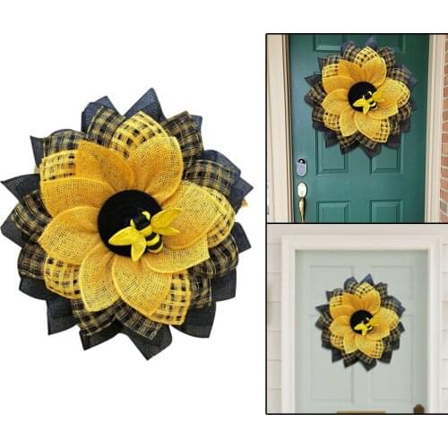 Bee Wreath Garland for Spring Front Door Wall ing Decorations