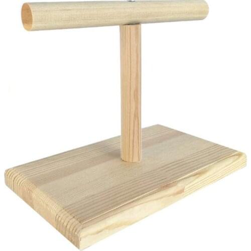 Portable Wooden Pet Parrot Training Rotation Perched Stand Platform Birds Paw Grinding Toys