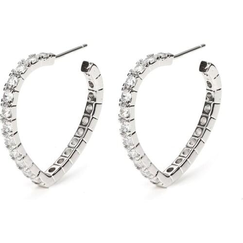 Bettyue Open Style Heart Modelling Attractive White Color AAA Zircon Earring In Fashion Party Charming Dress-up For Women Choice