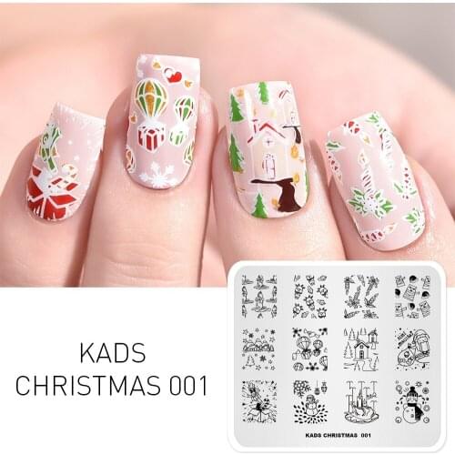 Nail Art Stamp Plate Christmas Decoration Nail Stamping Template Snowman Gift Elk Pattern Image Stencil Plate DIY Nail Tools