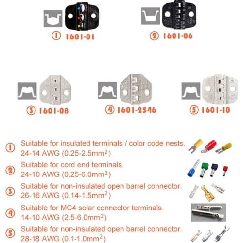 Interchangeable Dies For Ratchet Crimping Pliers Wire Stripper Mold Fast Replace Pressure Pliers Die Hand Tool