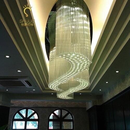 Modern minimalist living room LED oval ceiling chandelier hotel lobby villa corridor aisle porch crystal lamp led lighting lamps
