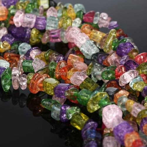 80CM Length 5-8MM Glass Beads Mixed Colorful Stones Beads For Jewelry Making Pedras Para Artesanato 3Strings/lot