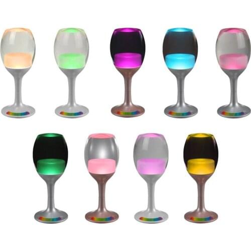 LED Wine Atmosphere Decorative ABS+high transparent lighting acrylic RGB color rechargeable Goblet Cup Bar Lighting