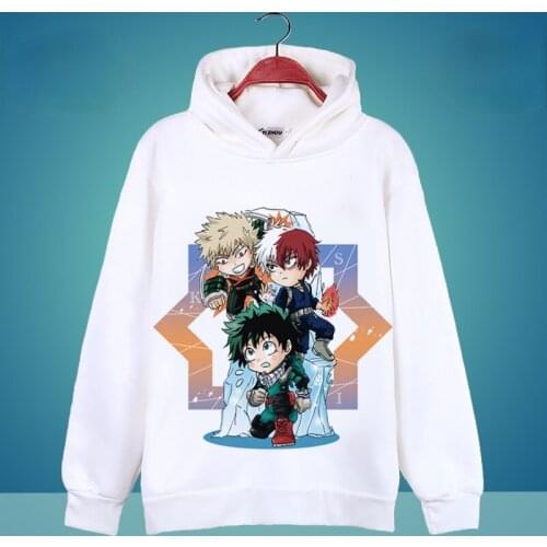 My Hero Academia Cosplay Hoodie Midoriya Izuku Bakugou Katsuki Todoroki Shoto Print Hoodies Winter Autumn Fleece Sweatshirts