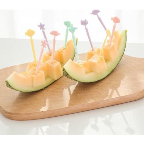 Fruit Fork Mini Cartoon Snack Cake Dessert Food Fork 20pcs/pack Bento Lunches Toothpick Party Decor Tableware