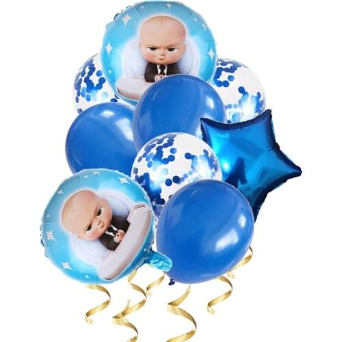 1Set Boss Baby Balloons Blue 32Inch Number Foil Balloons Baby Shower Happy Birthday Party Decorations Kids Toy Helium Globos