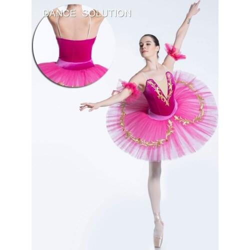 Hot Pink/Green Pre-Professional Ballet Tutu Performance or Copetition Costume Ballerina Solo Dress Classical Tutus BL082