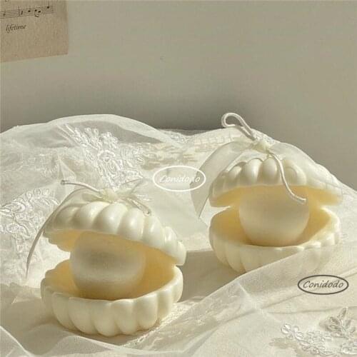 Shell Pearl Silicone Candle Mold Sea Shell Shape Gypsum Decorating Tools Candle DIY Handmade Candle Aroma Soap Mold