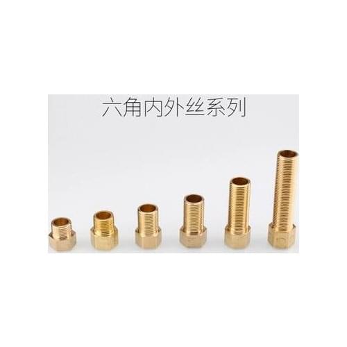 1pcs Brass 1/2"BSP x 1/2"BSP Male to Female Threaded Hose Piping Couplers Fittings 25mm 40mm 50mm 70mm 100mm Total Length