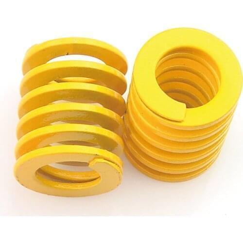 1pcs Yellow Lighter Load Compression Mould Die Spring Out Diameter 10mm Inner Diameter 5mm Length 15-50/55/60/70/75/80/90/100mm
