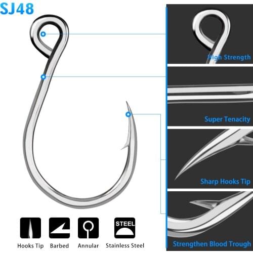 10pcs(1/0# 3/0# 5/0#) - 5pc(7/0# 9/0# 11/0# ) Saltwater Stainless Steel Jig Fishing Hook Jigging Hook Pesca Anzol Fish hook