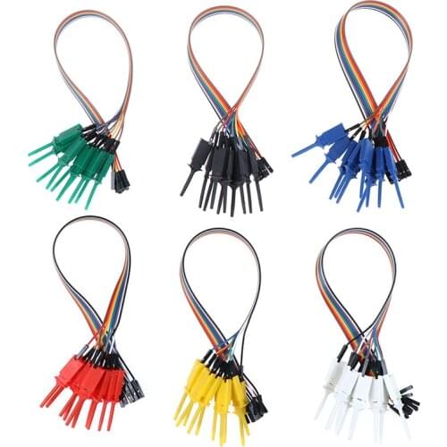 10pcs 300mm High Efficiency Test Hook Clip Logic Analyzer Cable Gripper Probe Test Clamp Kit