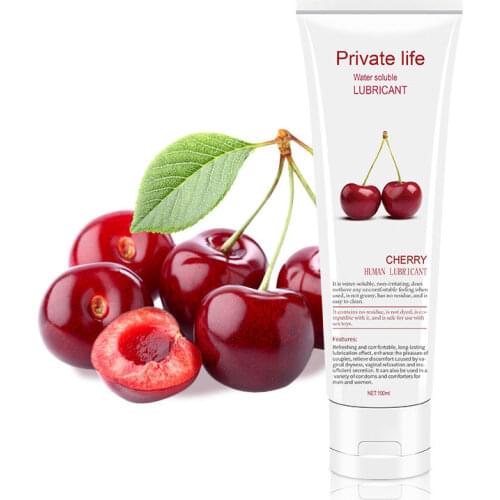 100ml Cherry Fruit Flavor Intimate Lubricant for Oral sex Vagina Water Soluble edible Lubrication Massage Oil Anal Lube Sex Gel