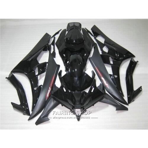 100% fit injection mold fairings For Yamaha R6 06 07 black motorcycle fairing kit YZF 2006 2007 YT25