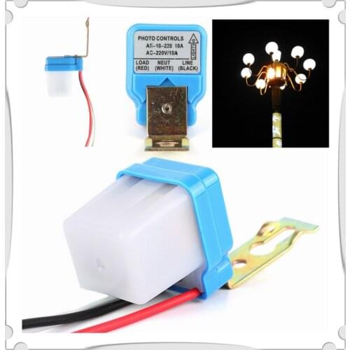 1x Automatic Auto On Off Photocell Street Light Switch DC AC 220V 50-60Hz 10A Photo Control Photoswitch Sensor Electrical Switch