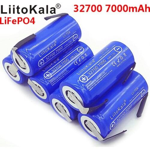2020 LiitoKala Lii-70A 32700 lifepo4 3.2v 7000mah 33A 55A weld strip for screwdriver battery electric bike powered+Nickel sheets