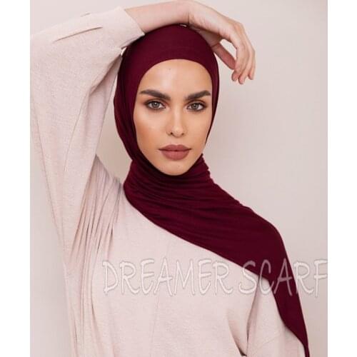 2021 Muslim One Loop Jersey Hijab Scarf Femme Musulman Instant scarf Islamic Headscarf Malaysia Hijab Female Foulard Bandana 1PC