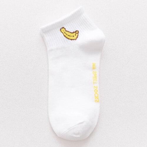 2022 Autumn Sweet Cute Tube Knee Fruit Pattern Japanese Teen Girls Ankle Women White Socks