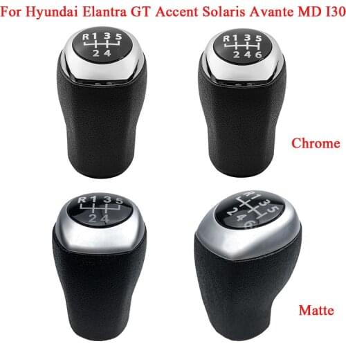 5/6 Speed Manual Car Gear Shift Knob Shifter Lever Stick Head For Hyundai Elantra GT Accent Solaris Avante MD I30 Chrome / Matte